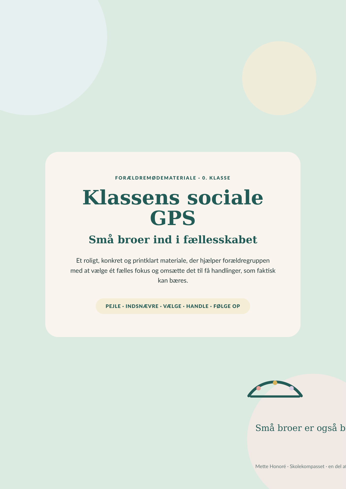 Forside til Klassens sociale GPS – forældremødemateriale til 0. klasse