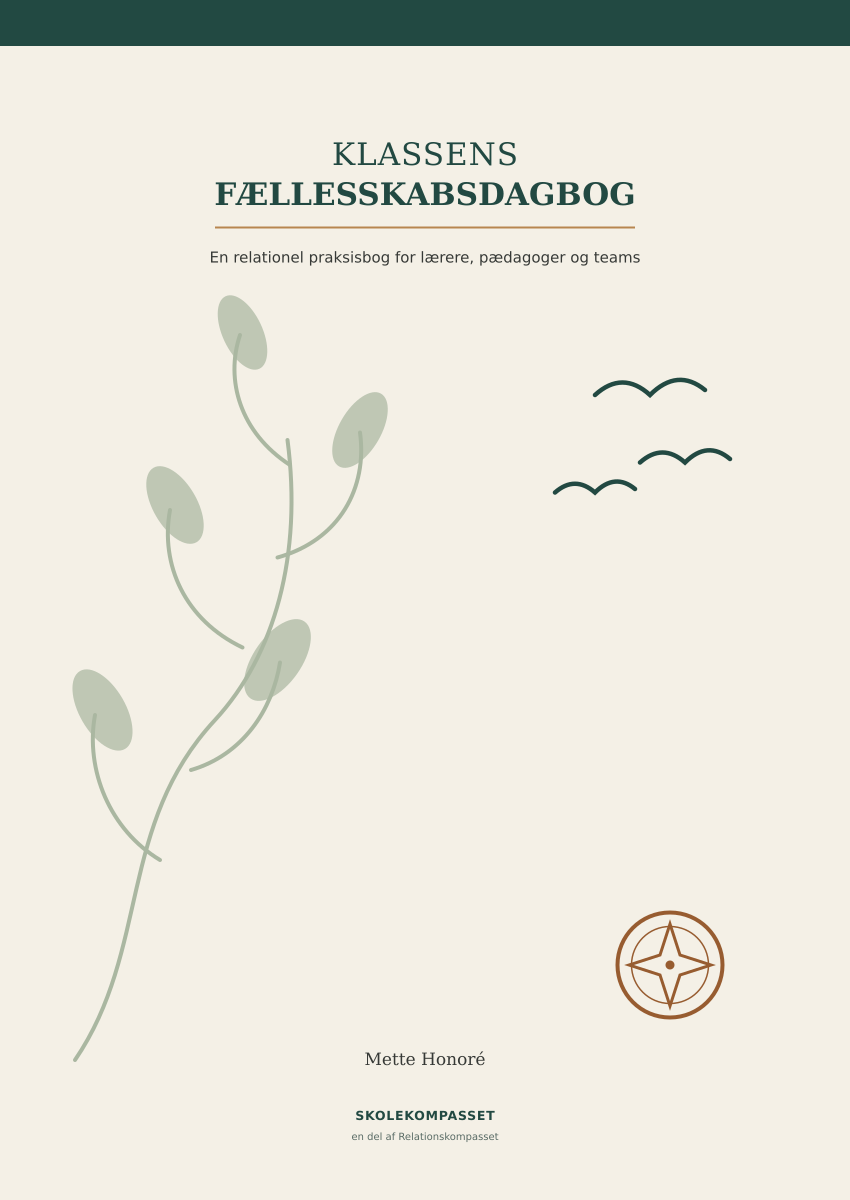 Omslagskoncept til Klassens Fællesskabsdagbog — Skolekompasset, en del af Relationskompasset